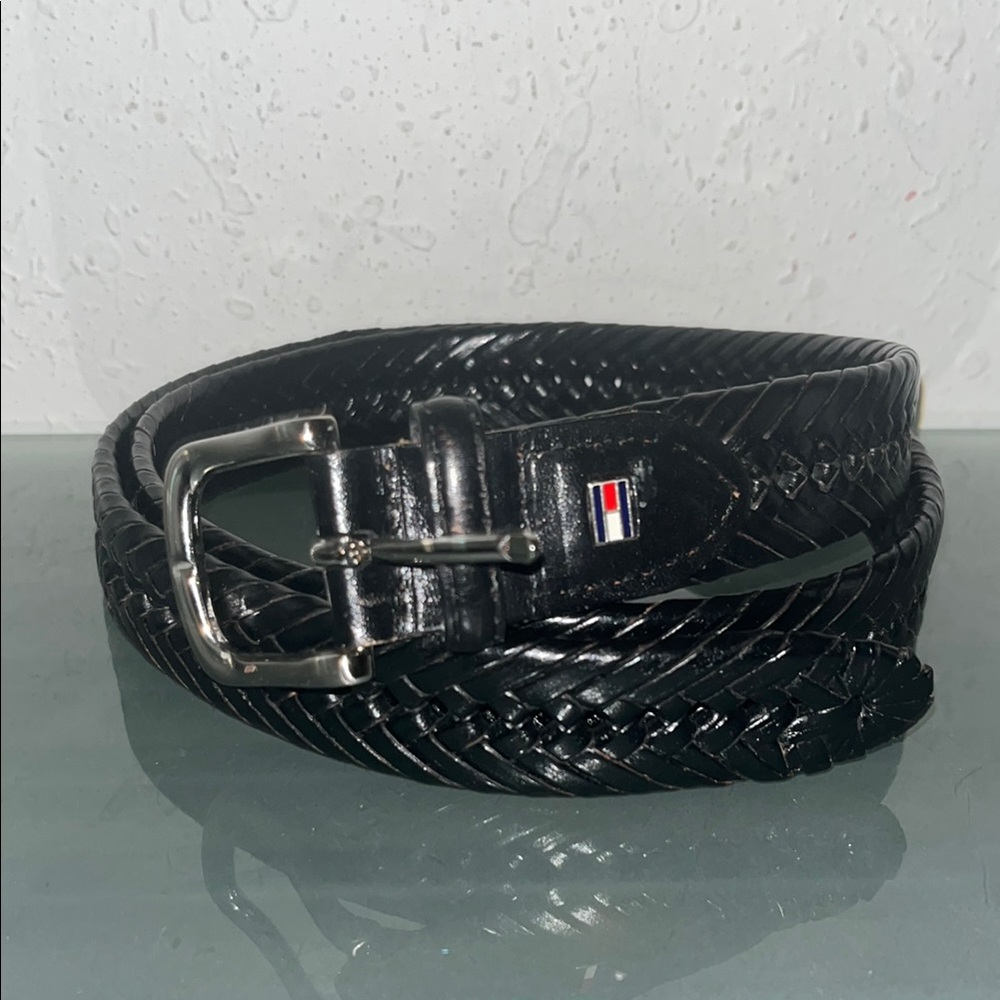 Tommy Hilfiger bonded leather braided belt